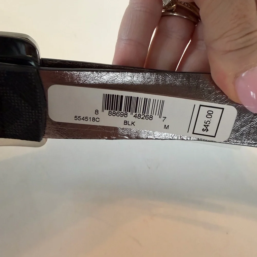 Michael Michael Kors‎ black MK logo belt
